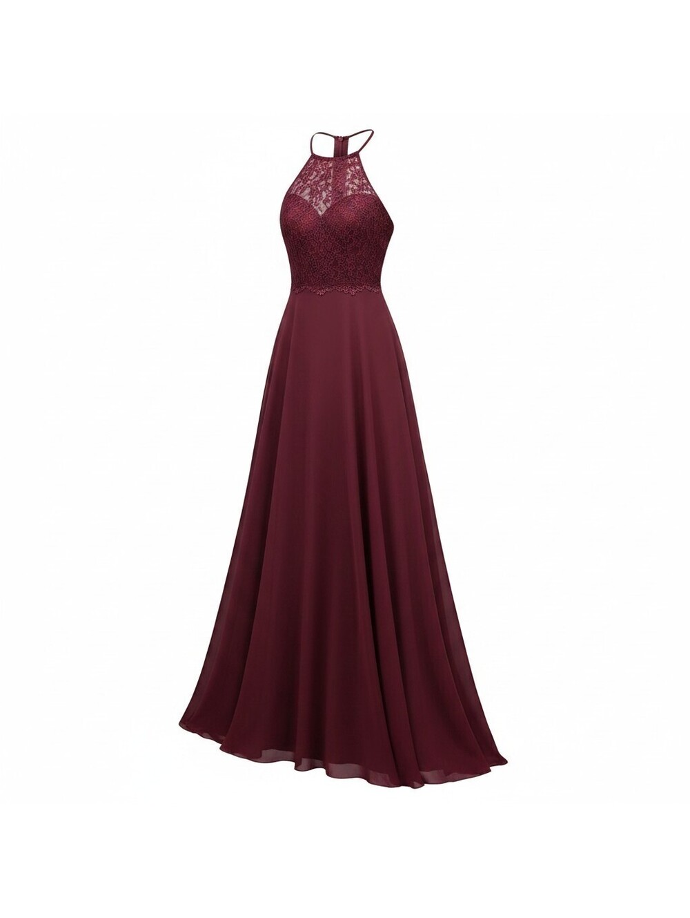 City Triangles Burgundy Lace Formal Gown Women’s Size 2 Floor Length